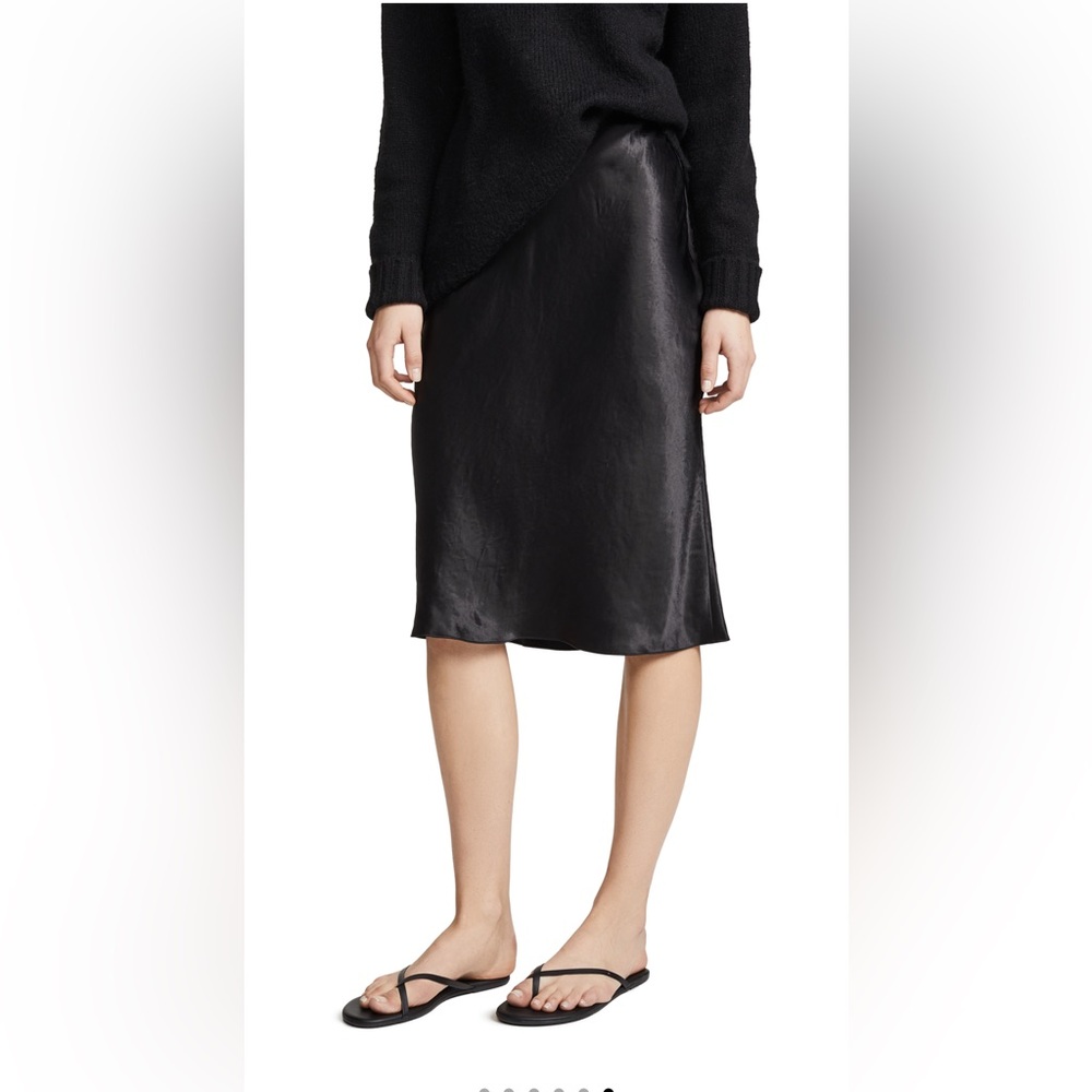 Vince black 100% silk midi skirt. Brand new, never worn with tags.